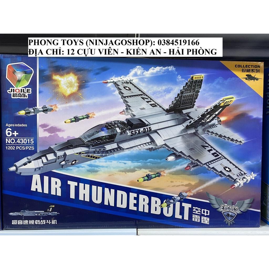 Lắp ráp xếp hình City 43015 : Máy bay phản lực F18 của quân đội Mỹ AIR THUNDERBOLT 1202 mảnh