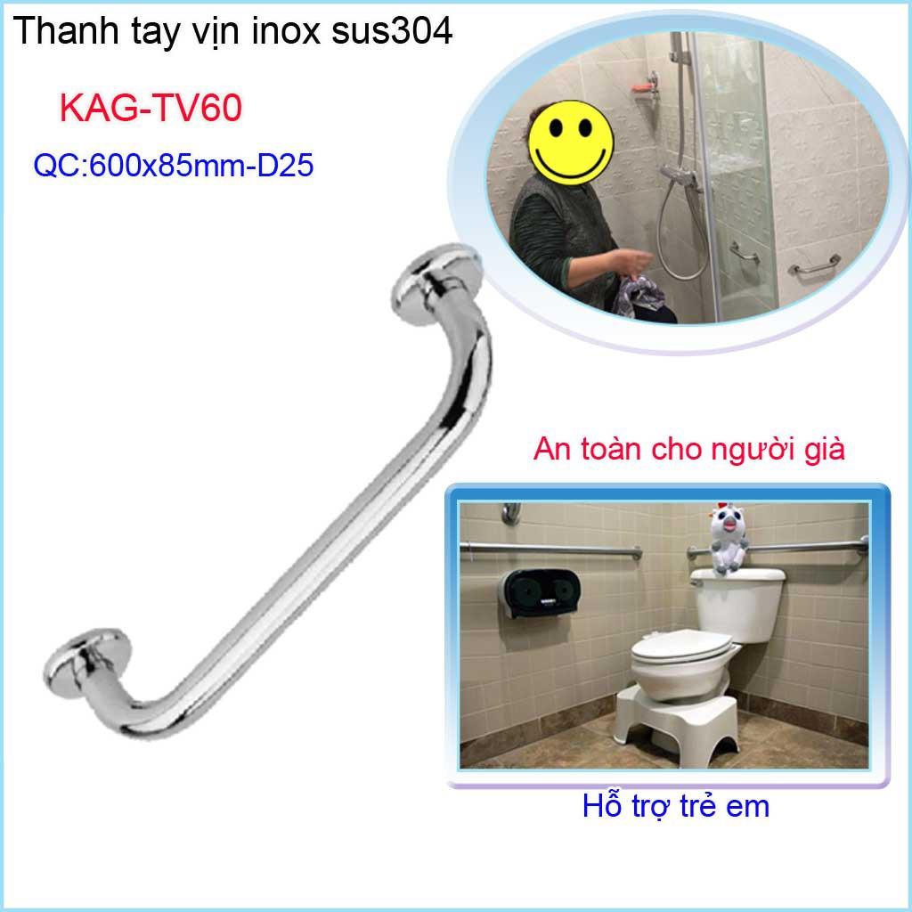 Thanh tay vịn inox nhà tắm, tay vịn inox phòng tắm KAG-TV60