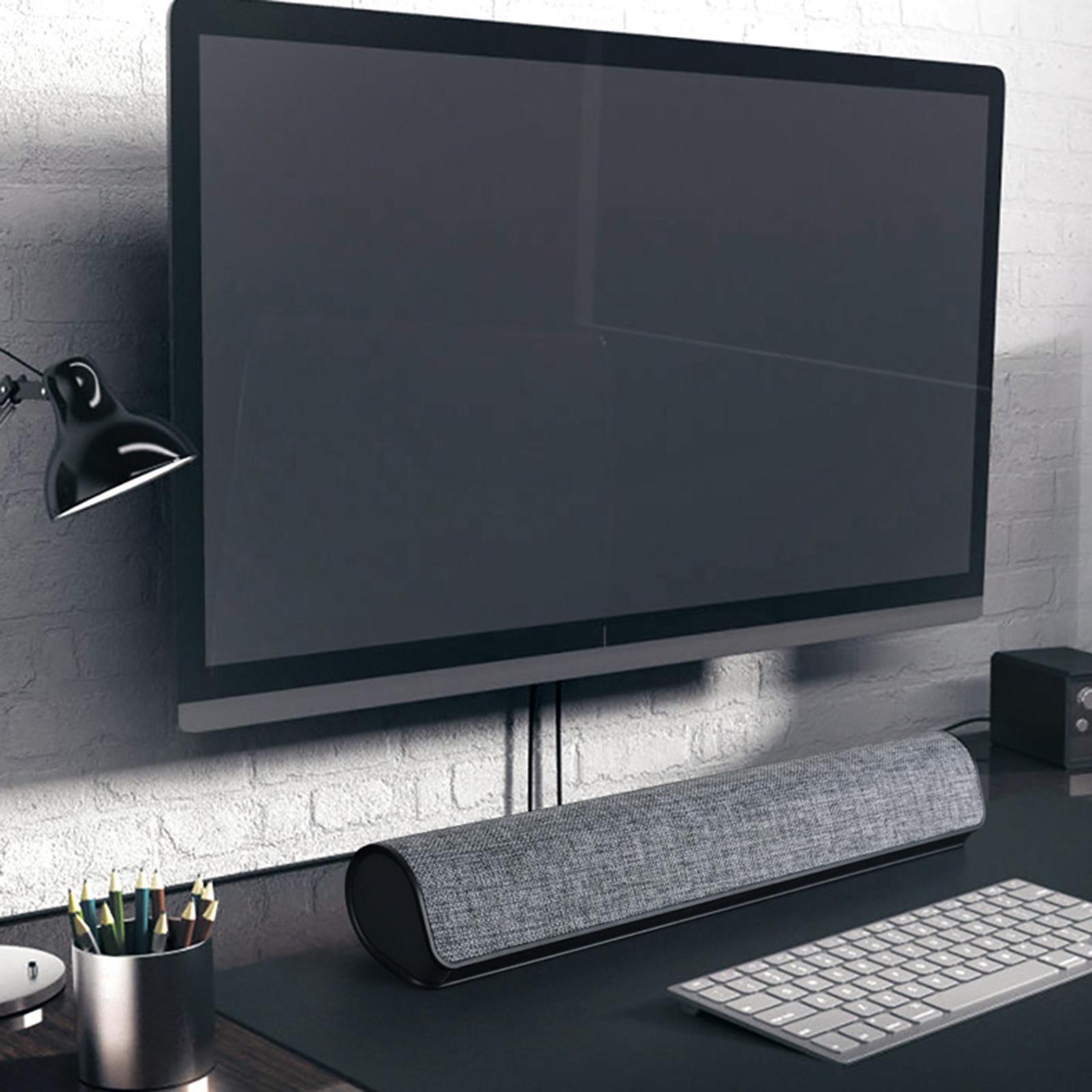 Wired USB Powered Sound Bar Computer Speakers 2.0 Stereo Sound Effect Black