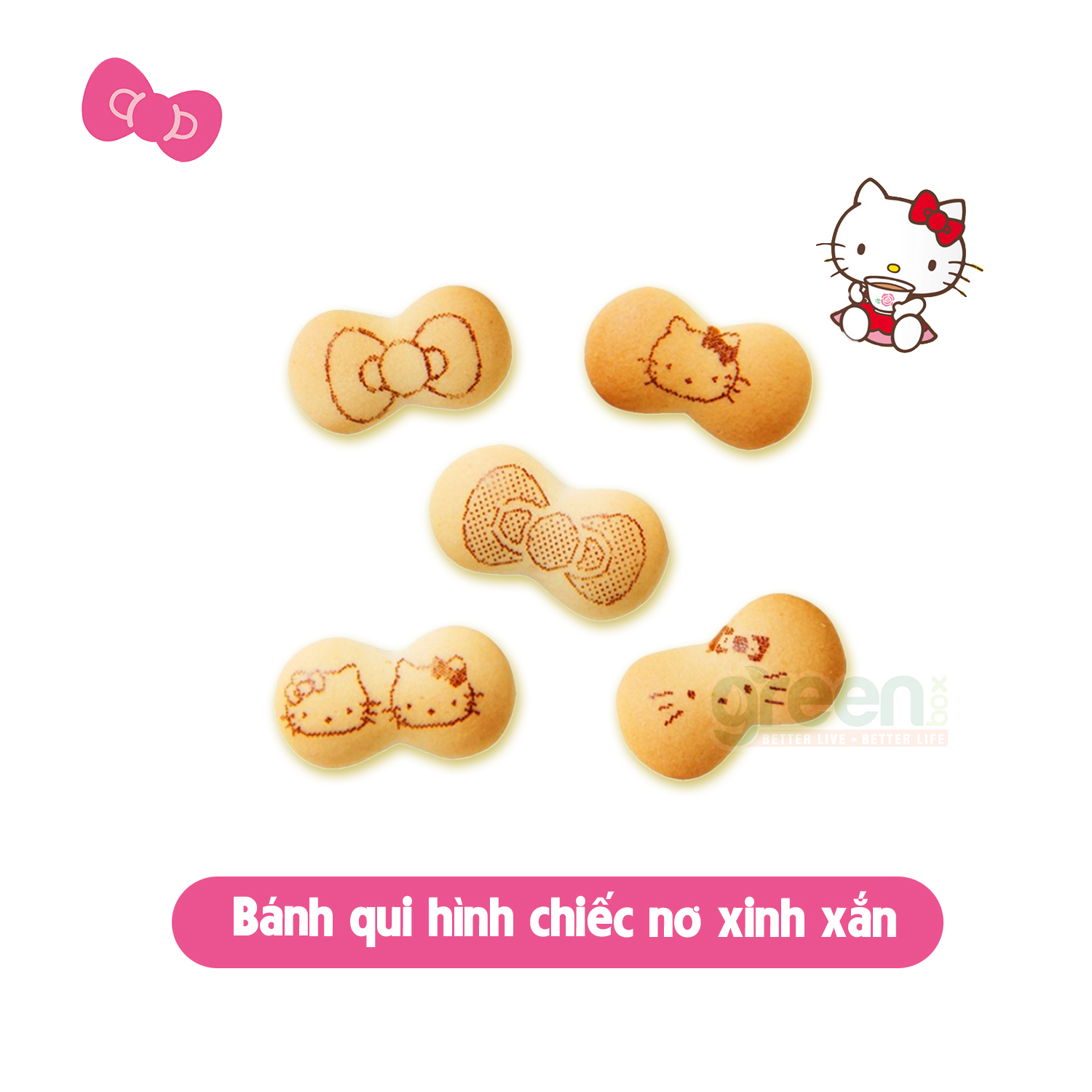 Bánh qui nơ Sanrio vị trà sữa đào Hokka Nhật 42g