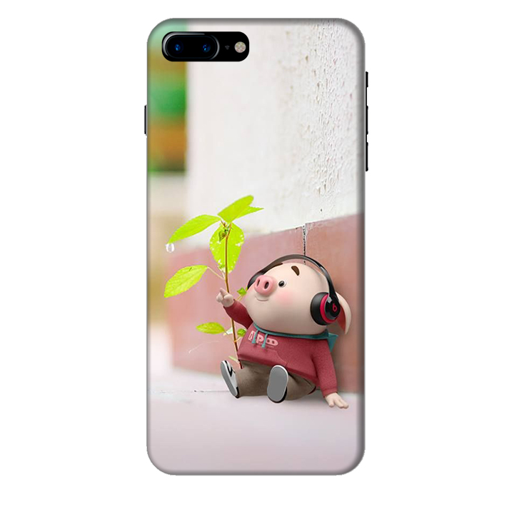 Ốp lưng nhựa cứng nhám dành cho iPhone 8 Plus in hình Heo Thơ Mộng
