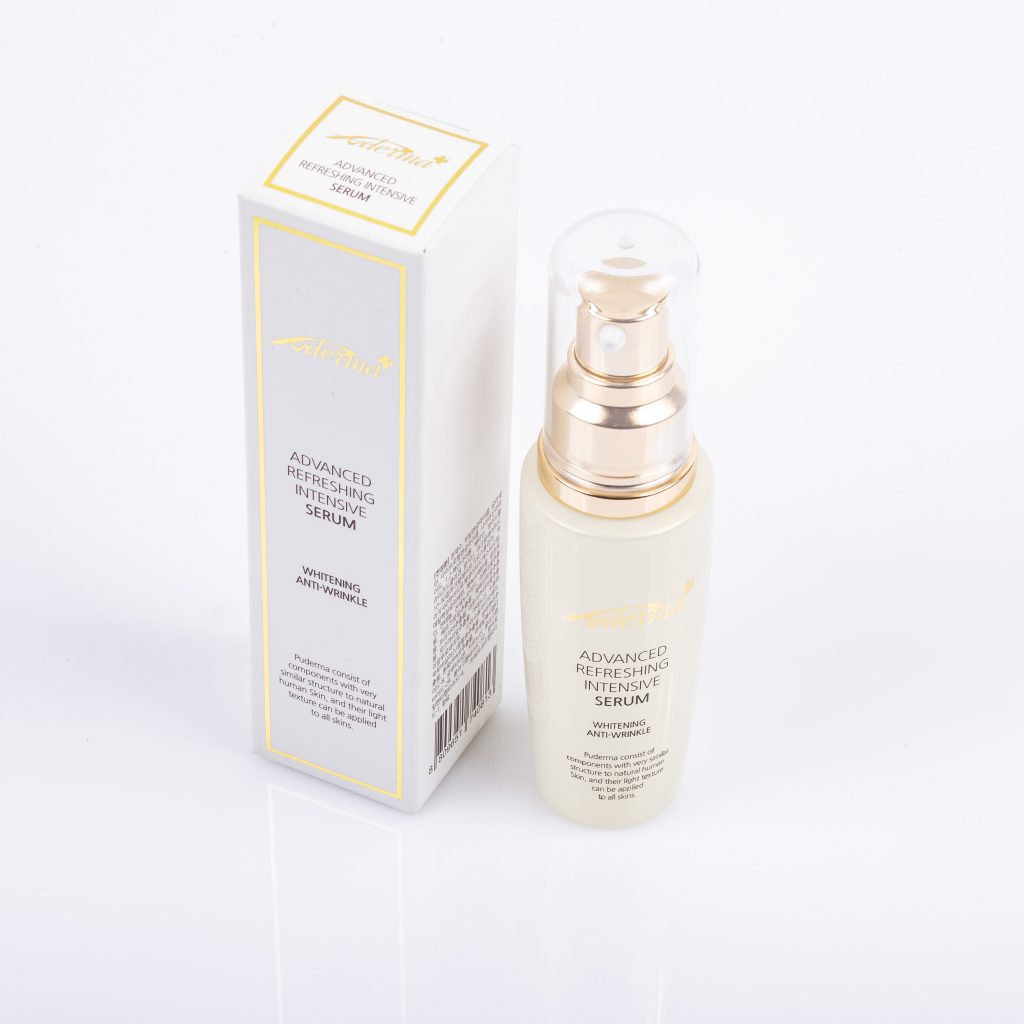 Tinh chất (Serum) dưỡng da Puderma Advanced Refreshing Intensive Serum 60ml: cung cấp vitamin và khoáng chất có lợi cho da. Hỗ trợ tái tạo những tế bào mới, cung cấp đủ độ ẩm và dưỡng chất cần thiết cho làn da.