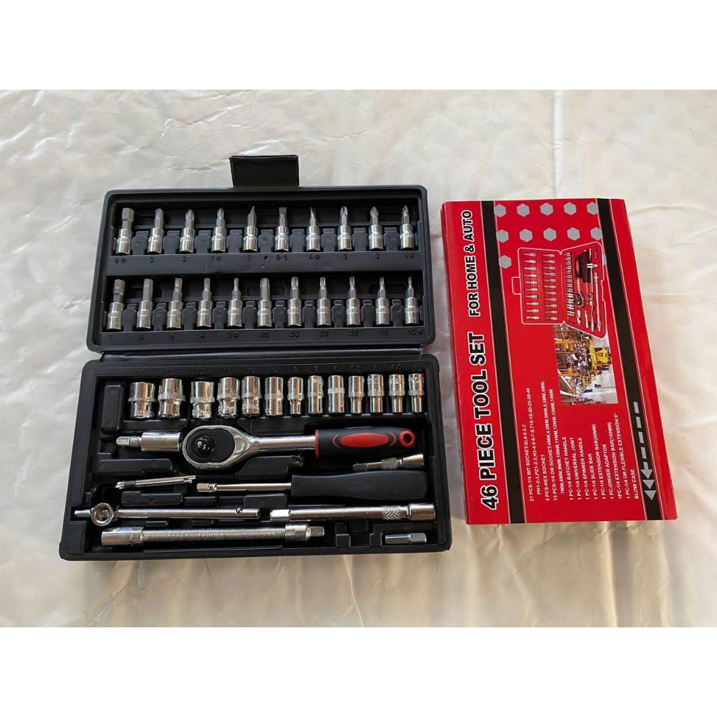 Ảnh Thật Bộ Đồ Nghề Sửa Chữa Xe Hơi Xe Máy 46 Món - Bộ Dụng Cụ Tuýp Khẩu Đa Năng 46 Chi Tiết Mở Ốc Vít Bulong Tiện Dụng