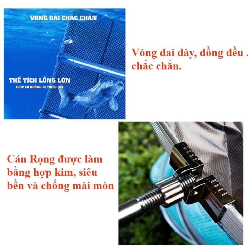 Rọng Cá HUA hình chữ nhật , Giỏ đựng cá khung kim loại siêu bền chuyên câu đài câu đơn cao cấp SKK-1