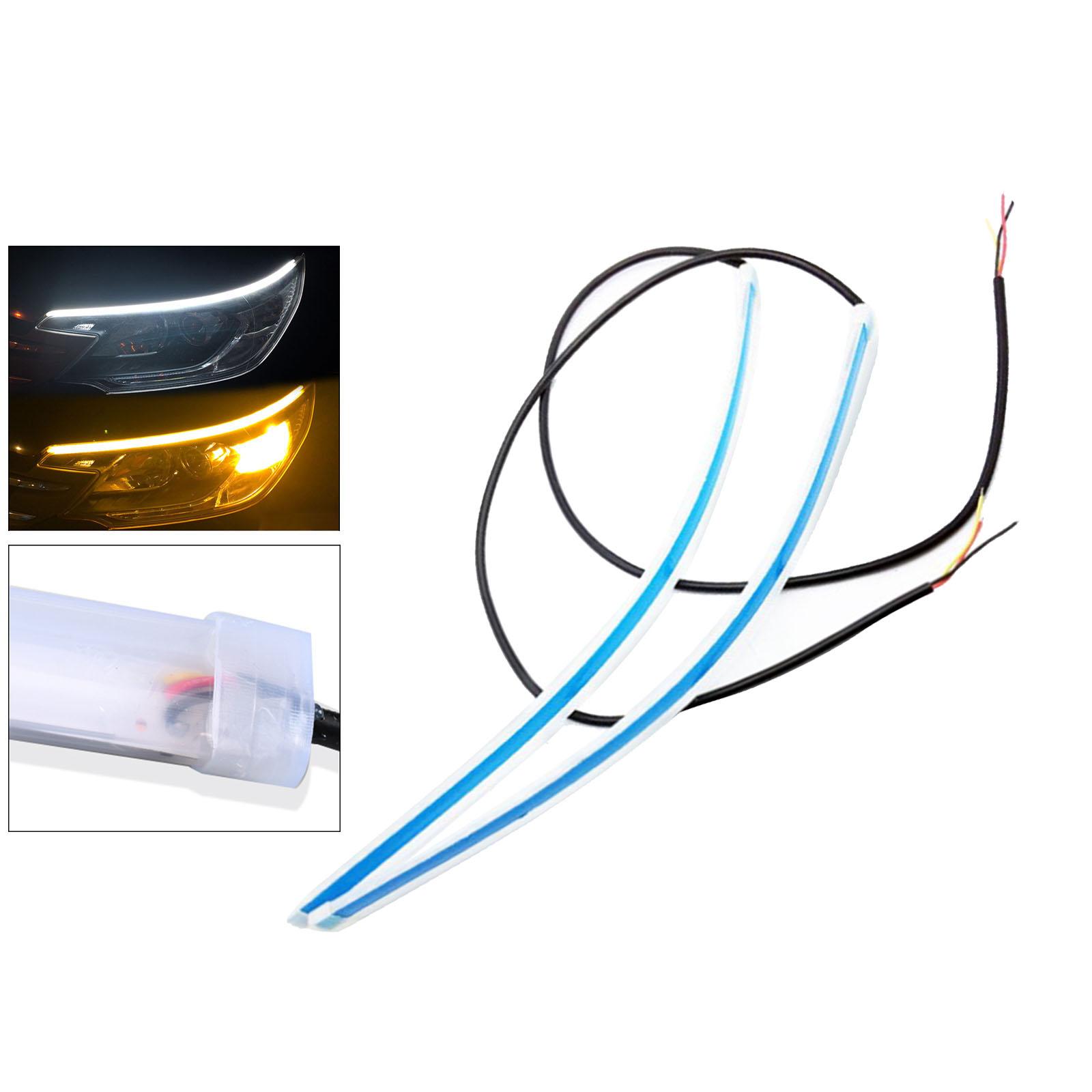 2Pcs Decorative Waterproof Car LED DRL Daytime Running 12V, Ultra Bright