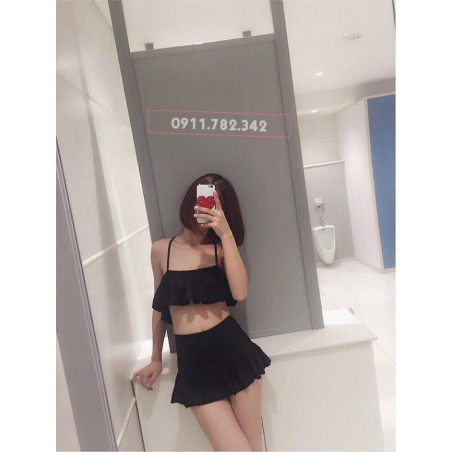 Bikini 2 mảnh áo đan ô vuông lưng ( Có 3 màu)