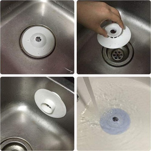 Nắp chặn rác, chặn tóc thông mình ở bồn rửa, nhà tắm bằng silicon rất tiện dụng