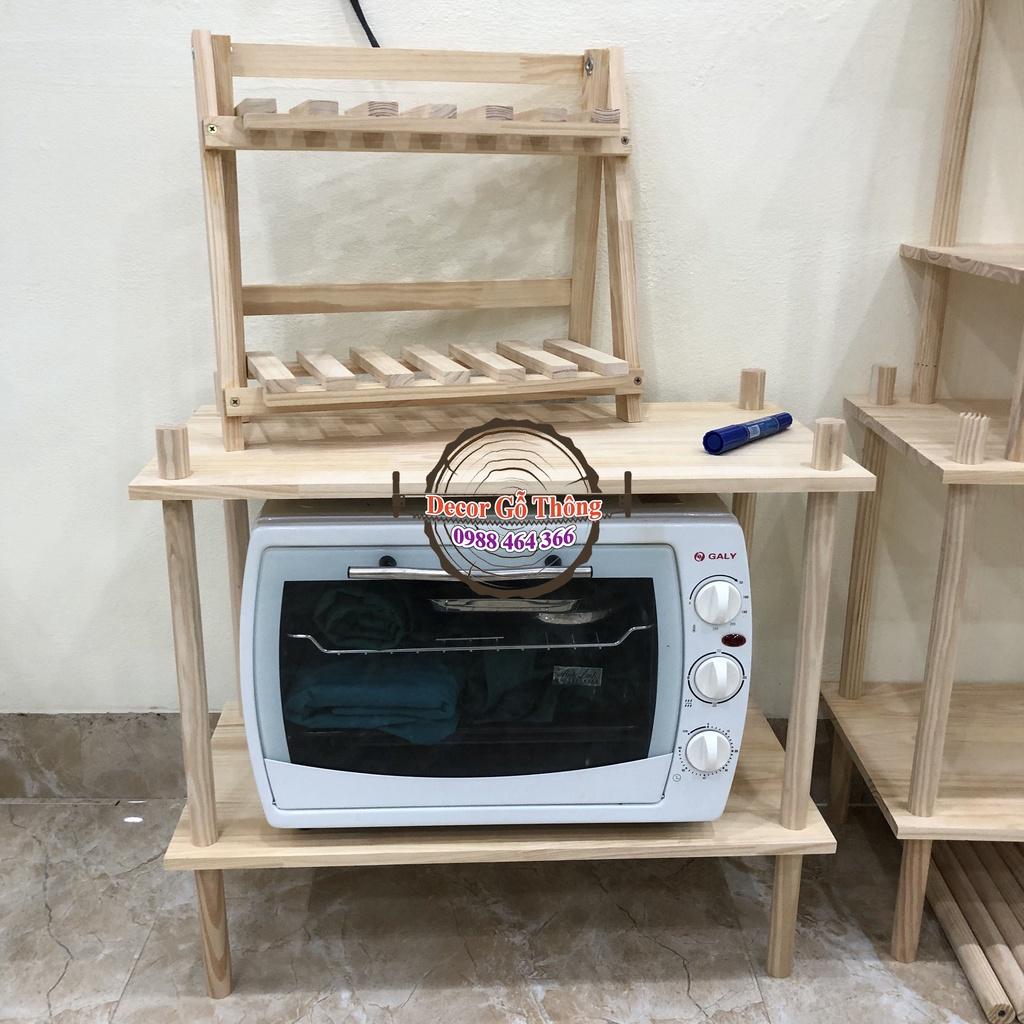 Kệ gỗ thông 30x50 cao 2 3 4 tầng nhiều tiện ích