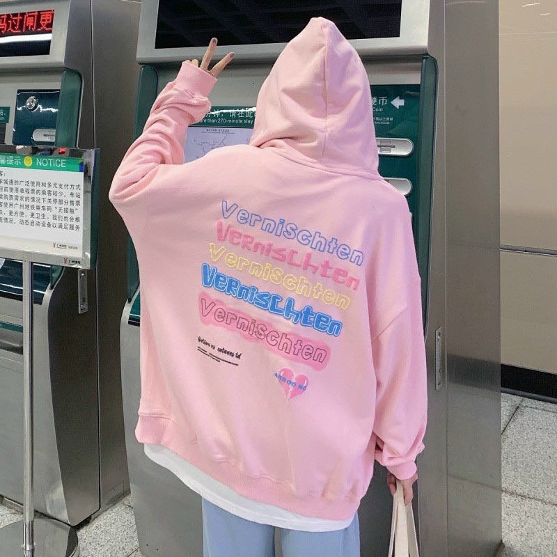 ÁO HOODIE - ÁO KHOÁC NỈ NGOẠI Dây full zip (Ảnh Thật) HOOIDE MỚI in trái tim nổi NÓN 2 LỚP CÙNG MÀU