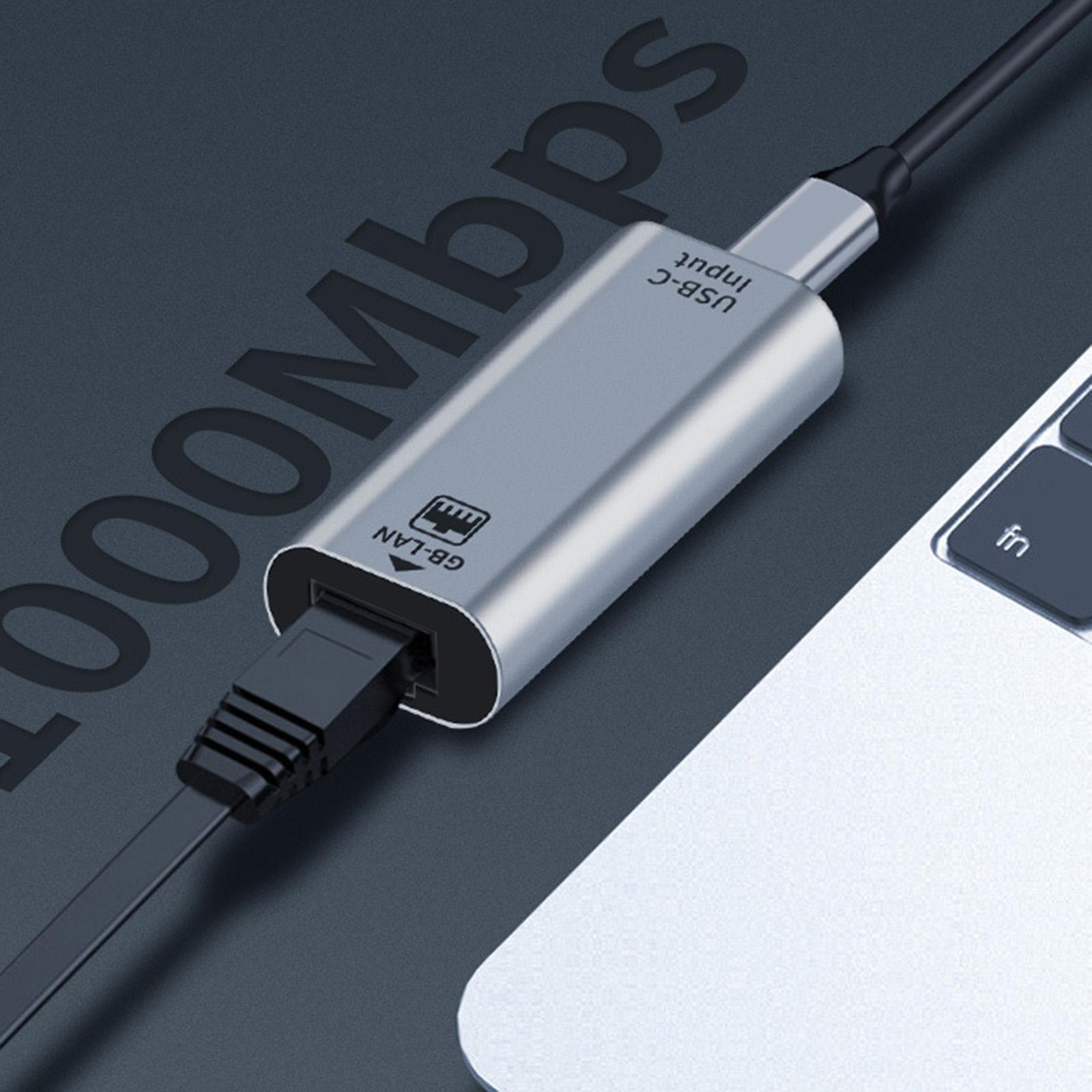 USB Type C to Ethernet Adapter LAN Network Adapter Universal for Laptops PC