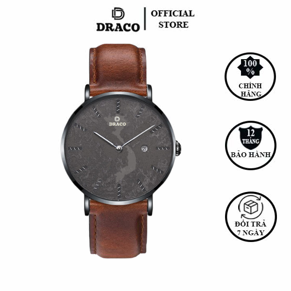 Đồng Hồ Nam Sang Trọng DRACO D22-ST03 “Vietnamese Boy” Đen Da Nâu