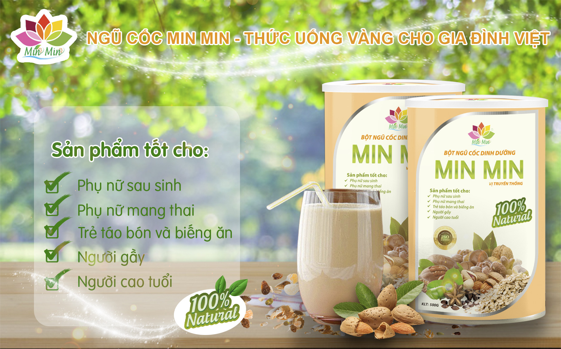 2 Hộp Ngũ Cốc Mẹ Bầu Và Lợi Sữa Min Min 500G Mẫu Mới 29 Loại Hạt Cao Cấp - Ngũ Cốc Dinh Dưỡng