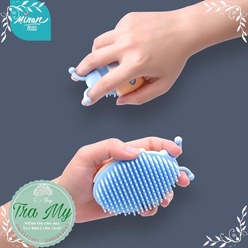 Bàn chải silicone dùng tắm, gội đầu massage MINAN cho bé