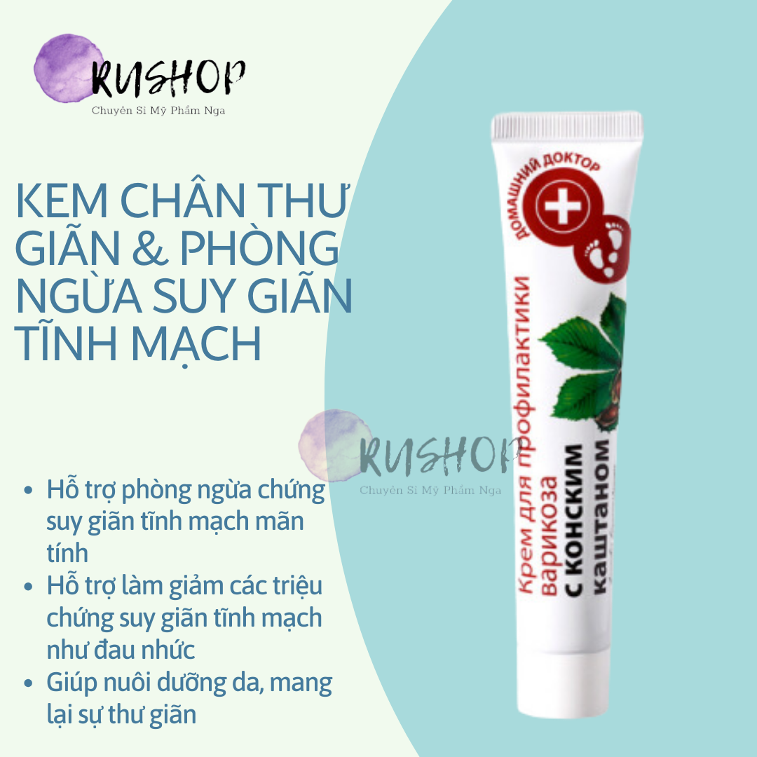 Kem dưỡng da chân Zelenaya Apteka giúp thư giãn chân và phòng ngừa suy giãn tĩnh mạch chân
