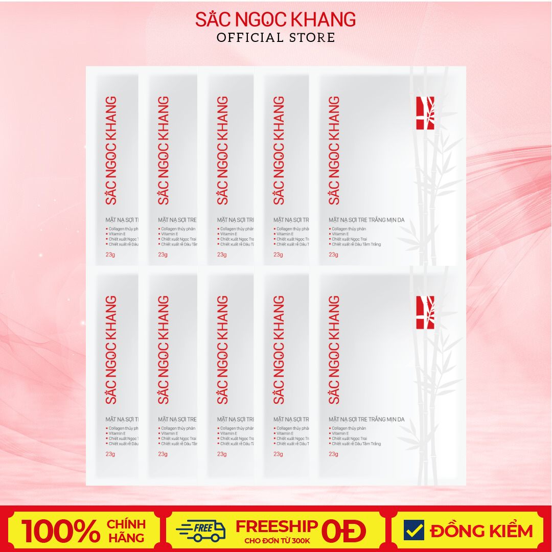 10 Mặt Nạ Sợi Tre Trắng Mịn Da Sắc Ngọc Khang
