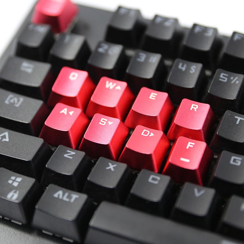 Bàn phím cơ phong cách mới nhất 13 phím keycap kim loại thiết bị ngoại vi máy tính trò chơi cạnh tranh hợp kim nhôm xuyên trục ASDF phím định hướng