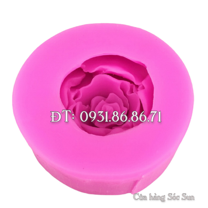Khuôn silicon hoa hồng cánh bầu loại 7 cm - Mã số 1457