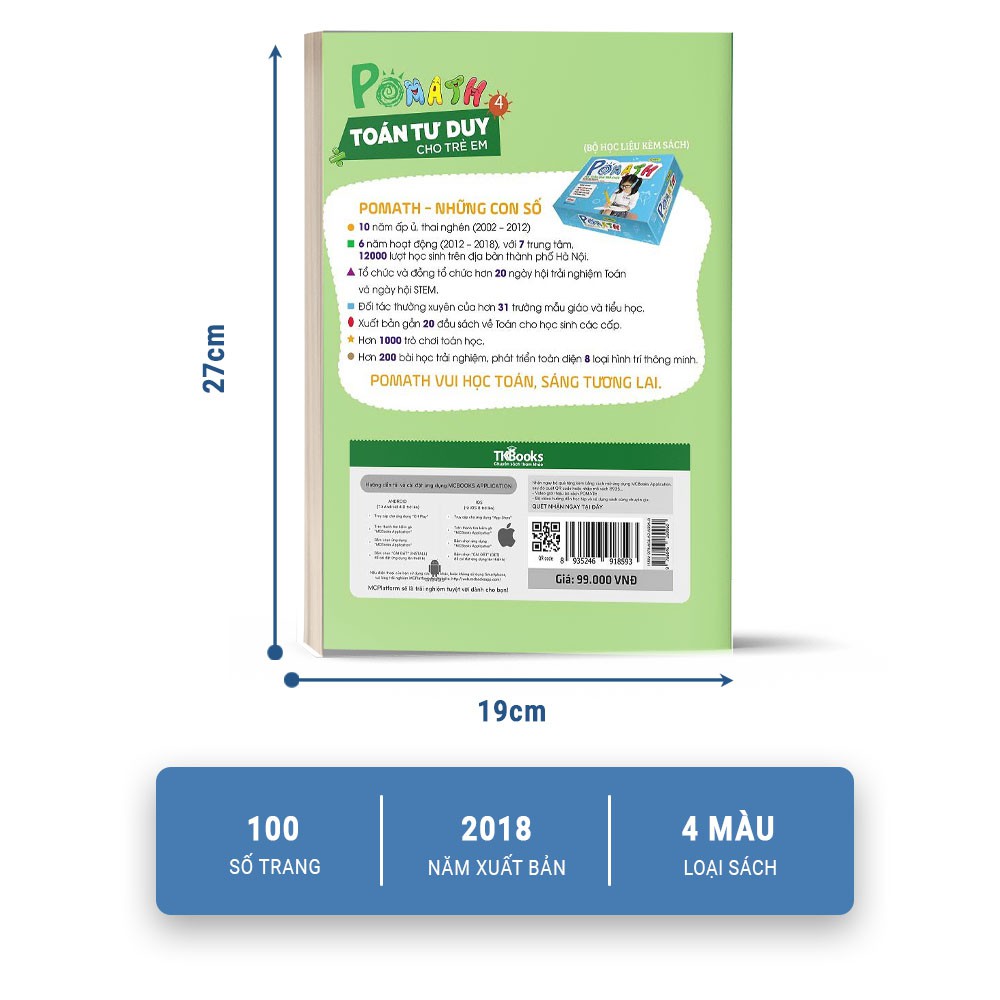 Sách Pomath - Toán Tư Duy Cho Trẻ 4-6 Tuổi (Tập 4)