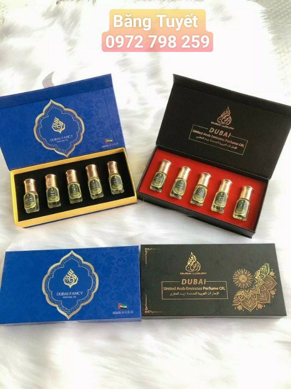 Set 5 chai tinh dầu nước hoa Du bai dạng lăn (HỘP ĐEN )