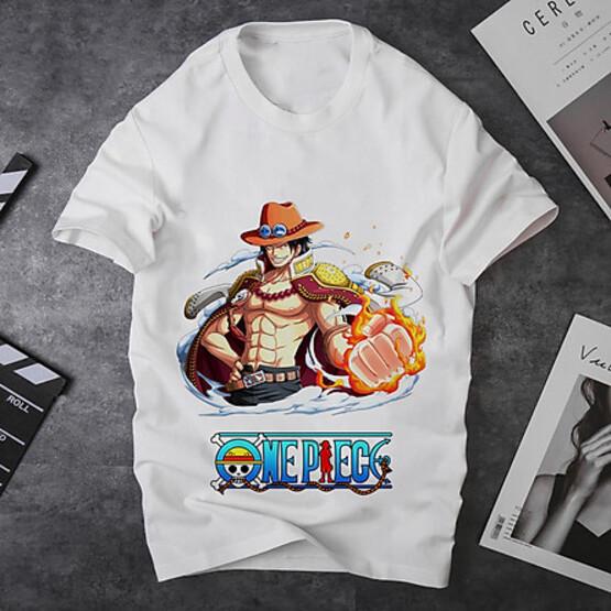 Áo thun Nam Nữ Không cổ ONEPIECE ACE MSOP-08 mẫu mới cực đẹp, có size bé cho trẻ em / áo thun Anime Manga Unisex Nam Nữ, áo phông thiết kế cổ tròn basic cộc tay thoáng mát