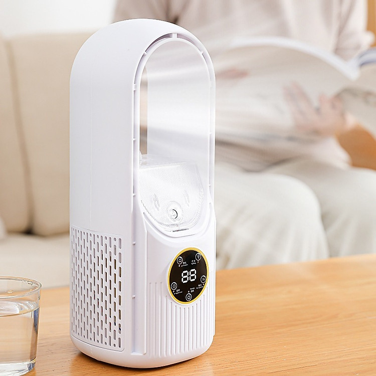 Quạt Phun Sương, Quạt Hơi Nước Không Cánh Mini Thông Minh Siêu Yên Tĩnh, 6 Tốc Độ Làm Mát