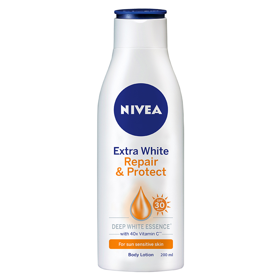 Combo Dưỡng thể Nivea: Chai ban ngày dưỡng trắng, săn da spf 35++ và Chai ban đêm dưỡng trắng da bổ sung collagen-( 200ml*2)