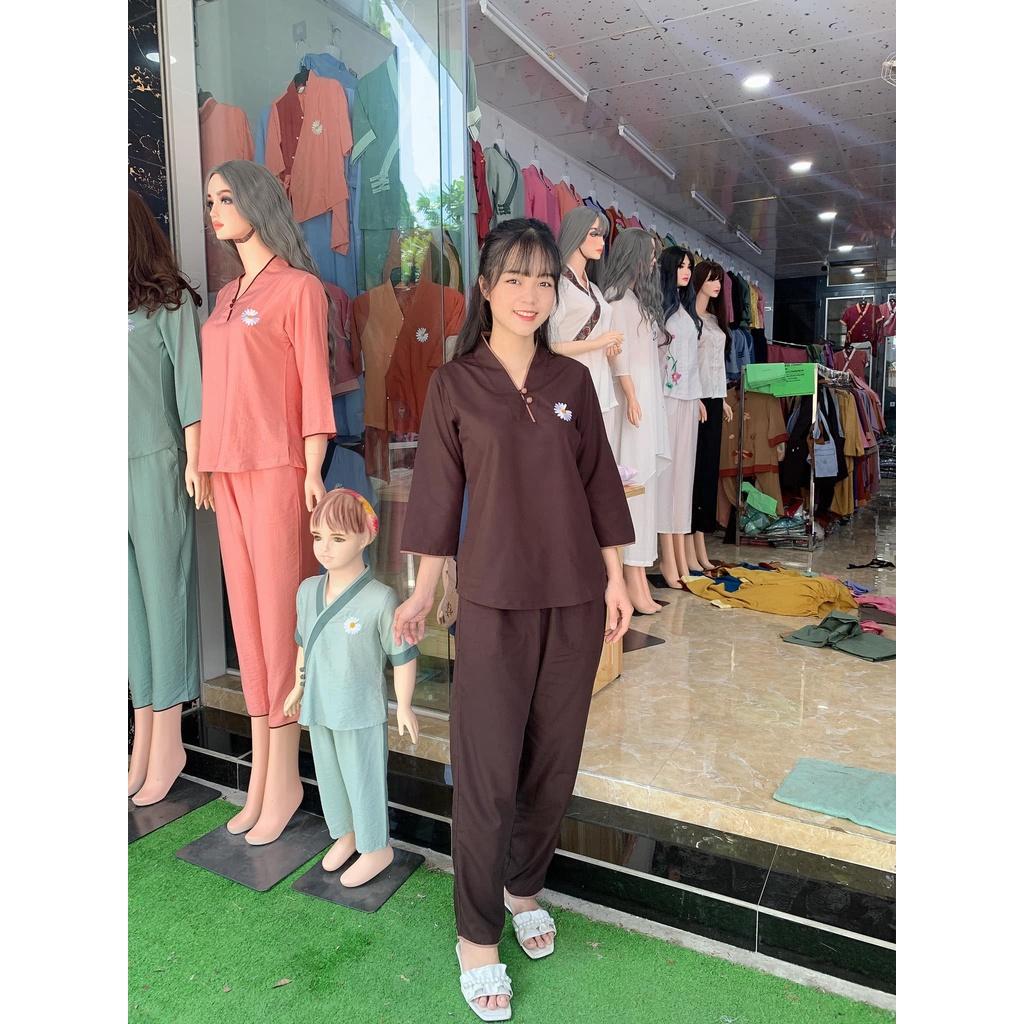 ĐỒ LAM ĐI CHÙA Mẫu Hoa Cúc Kate S2