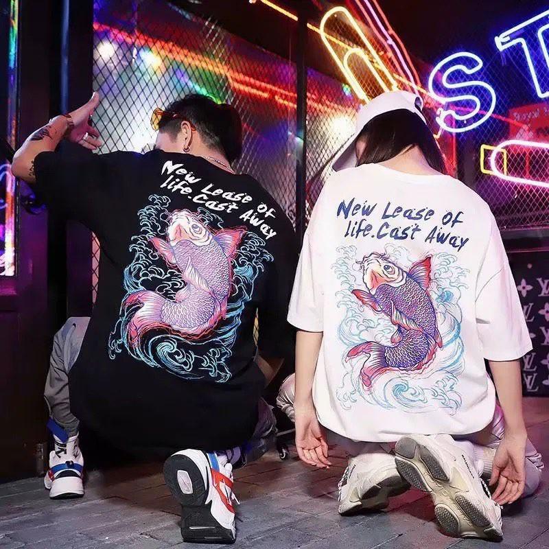 Áo thun Cá chép Unisex form rộng tay lỡ A09