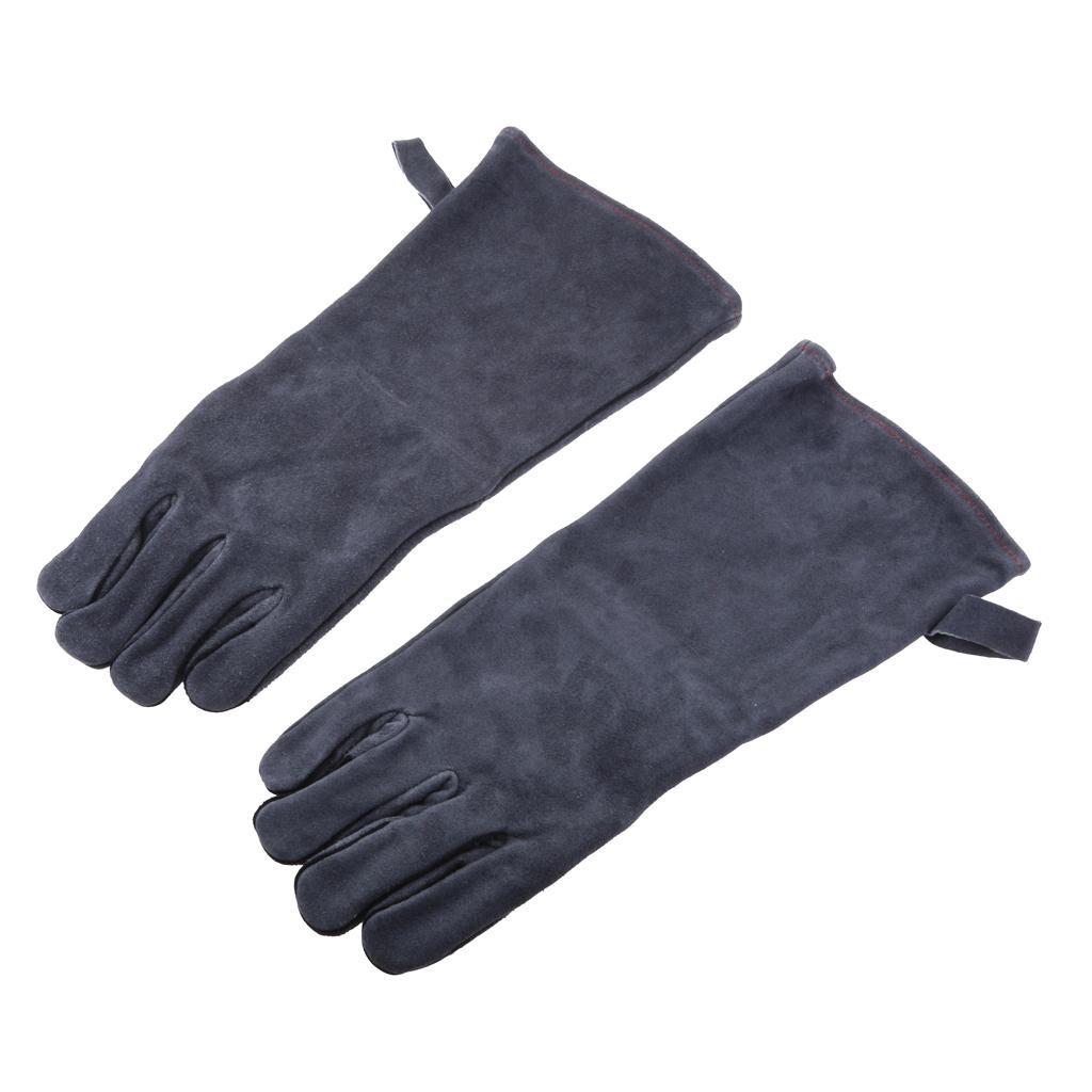 Grey Welding Gloves Heat Resistant Welder Gloves Working Safety Workwear
