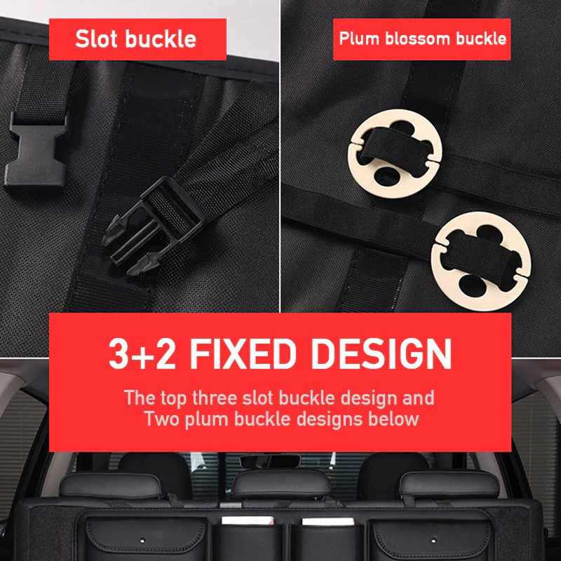 Túi Da PU Đựng đồ Cốp Sau SUV Leather Buckle 8 Ngăn