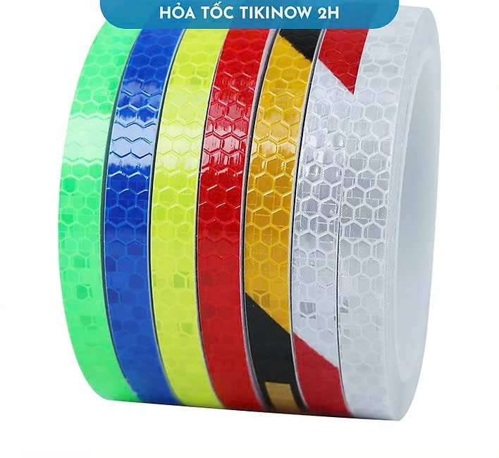 Băng Keo Phản Quang Dán Nhà Cửa, Trang Trí Oto, Xe Máy, Xe Đạp MÀU VÀNG 1cm x 8m