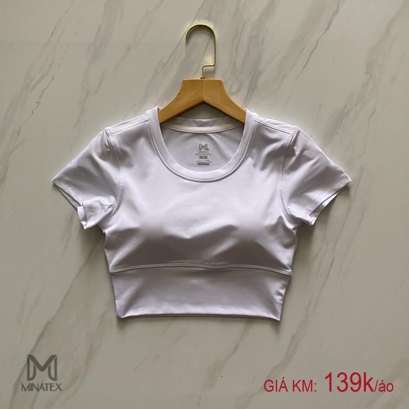 Aó tập gym yoga croptop kèm mút ngực Minatex (màu ngoài tươi đẹp hơn hình)