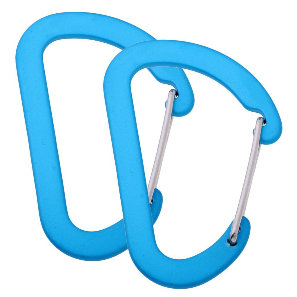 2Pcs Aluminum Alloy Carabiner, D Shape for Hanging Water Bottle,