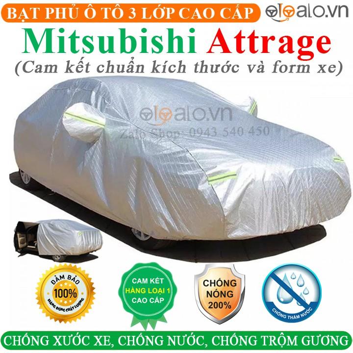 Bạt Phủ dành cho Ô Tô Mitsubishi Attrage Cao Cấp 3 Lớp Chống Nắng Nóng Chống Nước Chống xước