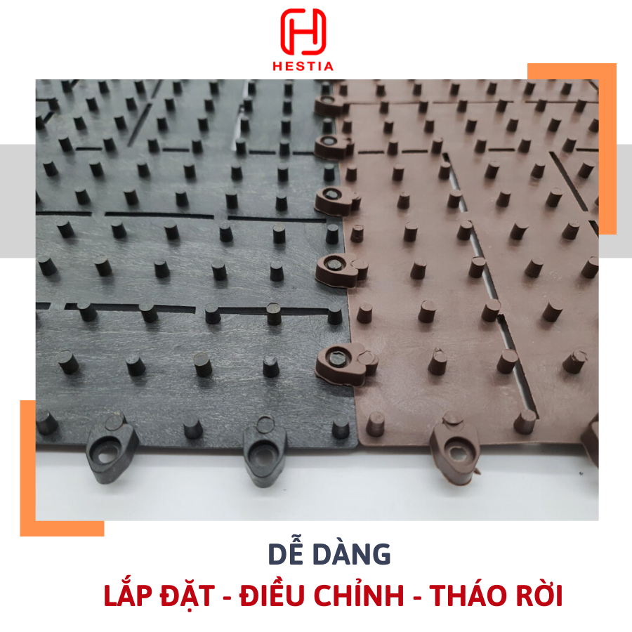 Vỉ nhựa lót sàn 12 NAN - Phong cách mới - Chống trơn trượt ban công, bể bơi, sân thượng, sân vườn, nhà tắm, quán cafe.