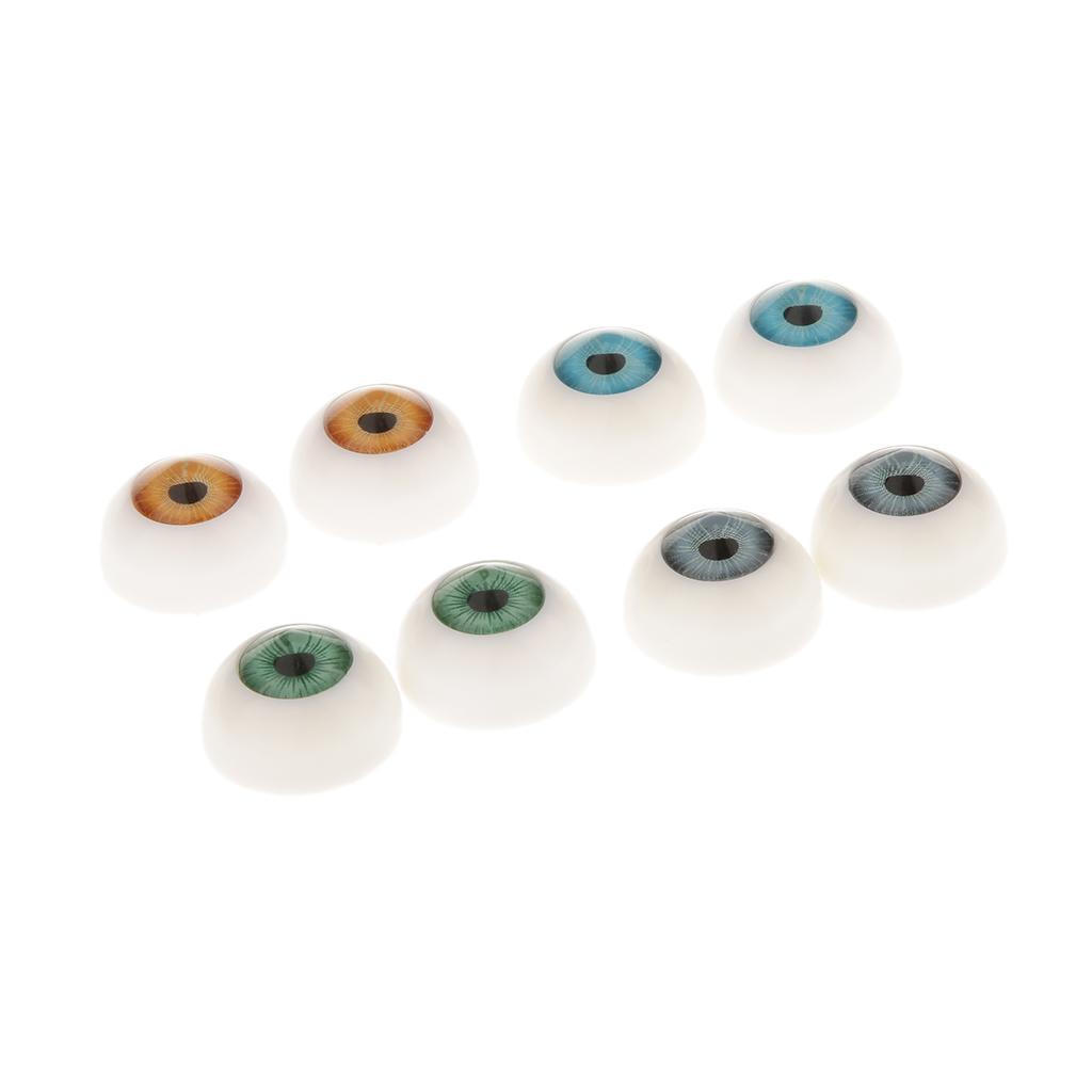 8 Cái Nửa Tròn Rỗng Acrylic Búp Bê Dollfie Mắt Nhựa Mắt 20mm