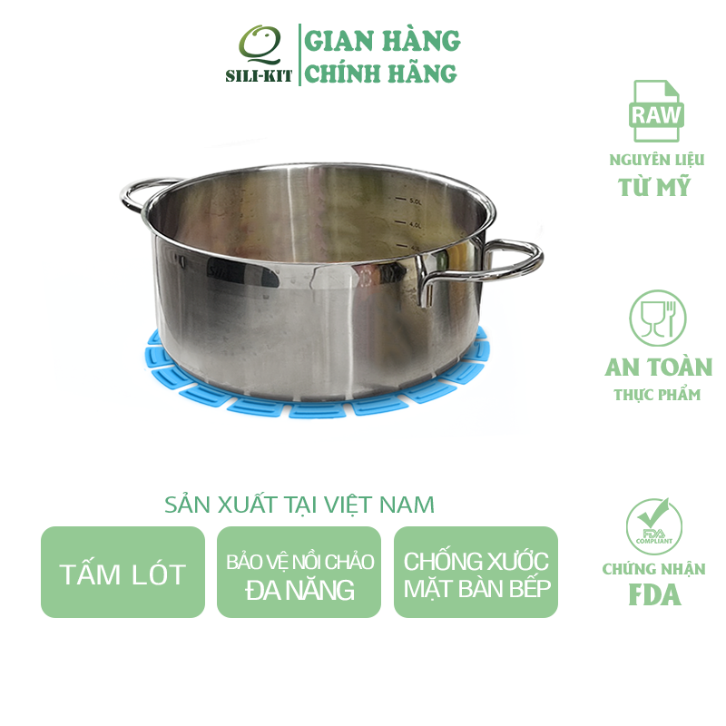 Bộ tấm lót nồi chảo đa năng bằng silicon, lót chống xước mặt kính bếp từ