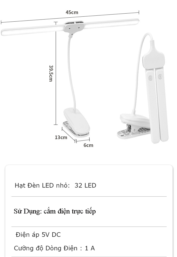 Đèn LED Để Bàn Học, Bàn Làm Việc, Thiết Kế Sáng Tạo Với 2 Thanh Led Rời Gắn Được Ở Nhiều Vị Trí Linh Hoạt, Tiết Kiệm Không Gian - Hàng Chính Hãng KUNBE