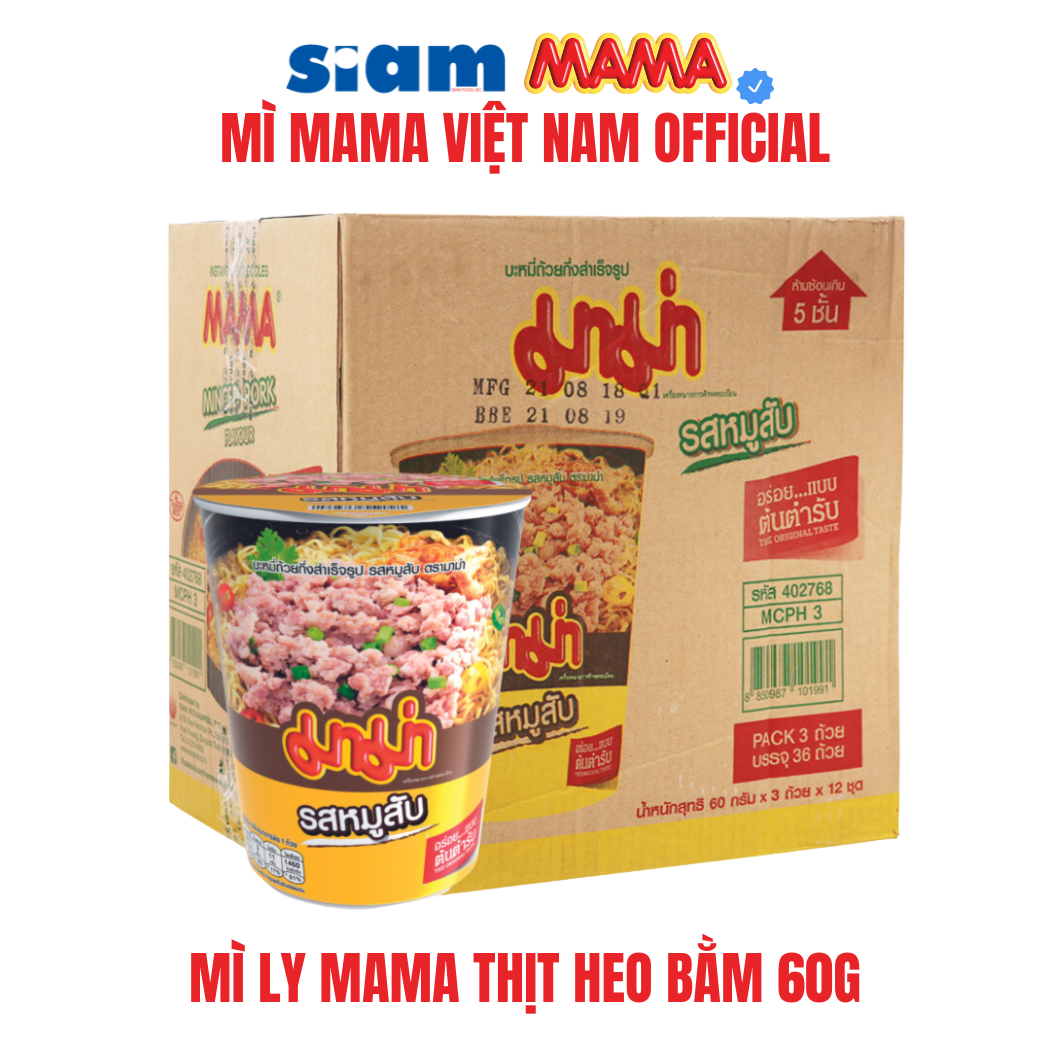 THÙNG 36 LY - MÌ LY MAMA HƯƠNG THỊT BẰM 60G