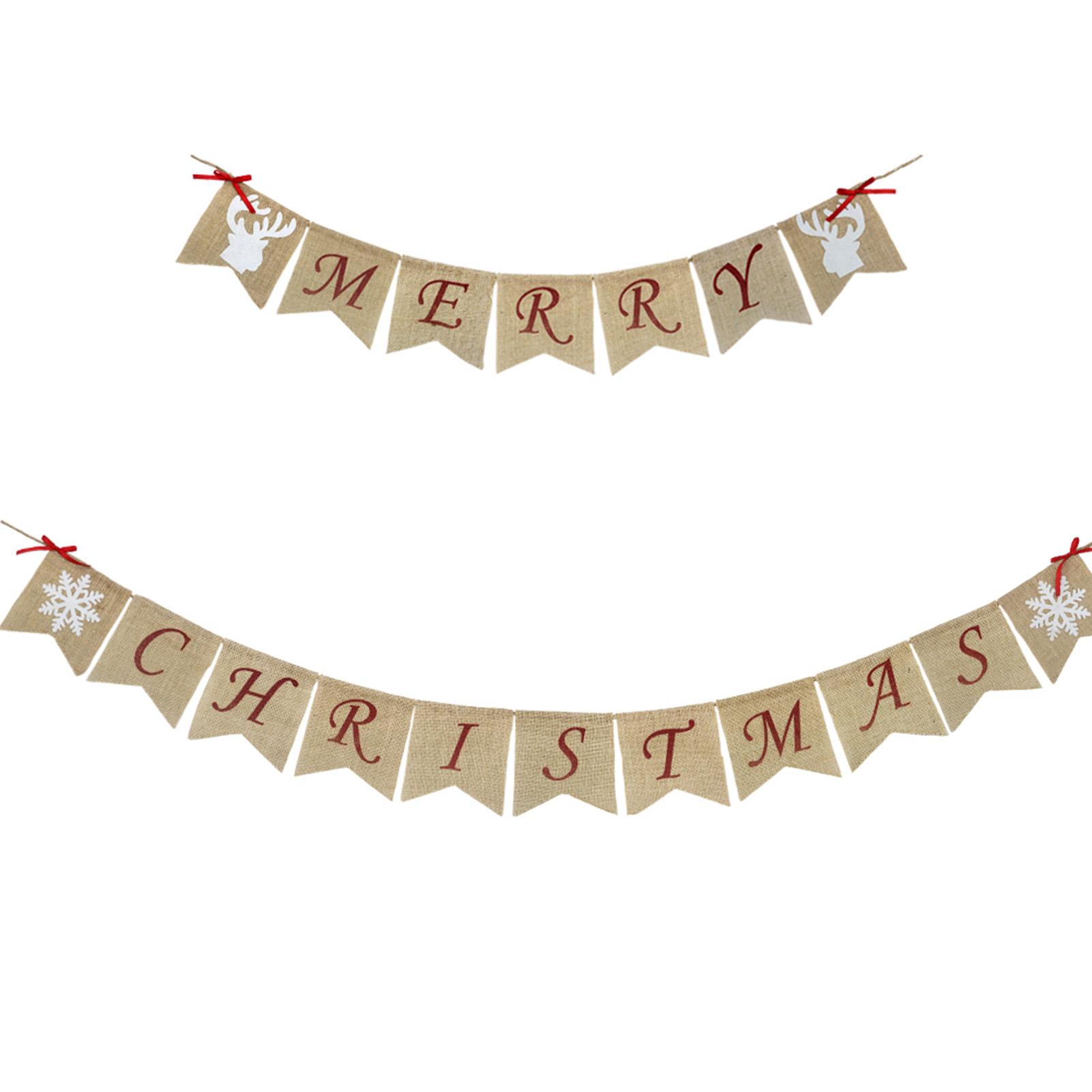 Băng rôn Merry Christmas Vải lanh, vải không dệt, sợi xe