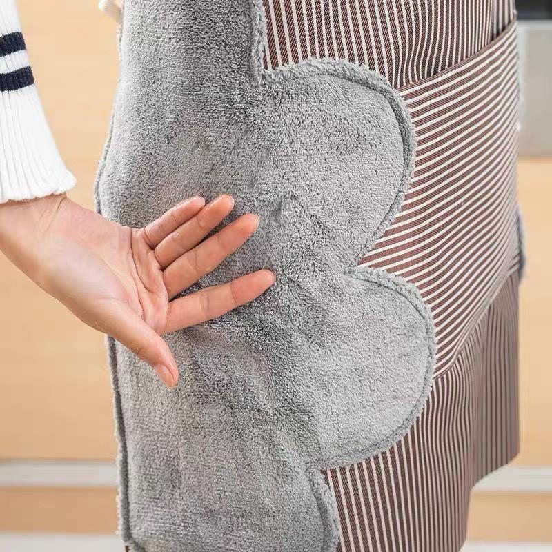 RẺ VÔ ĐỊCHTạp dề phong cách hàn quốc có khăn lau tay bên hông, tạp dề chống thấm nước 88207