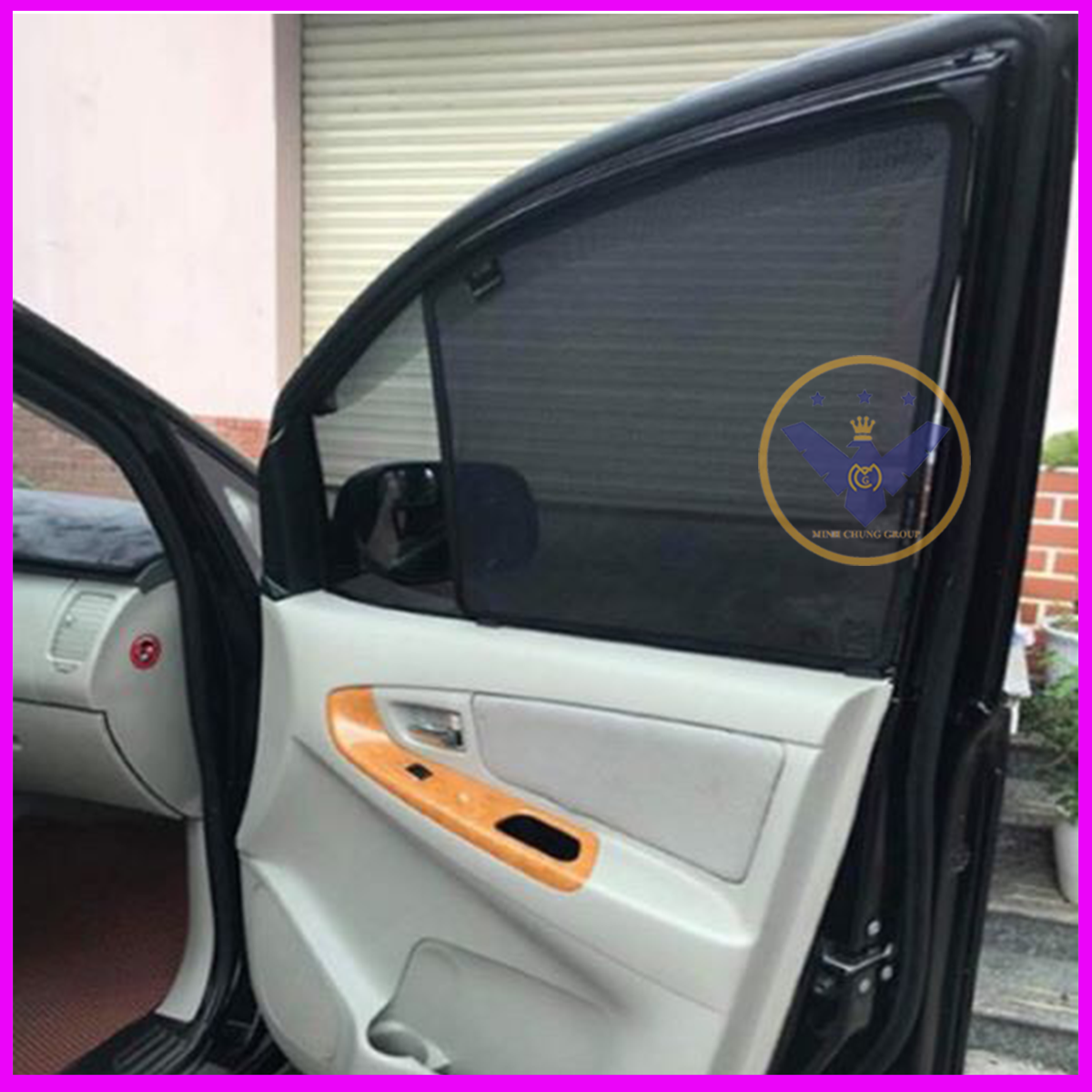 Rèm Chắn Nắng Nam Châm Cho Xe Ô Tô Toyota Innova Bộ 4 Miếng, Loại Dày