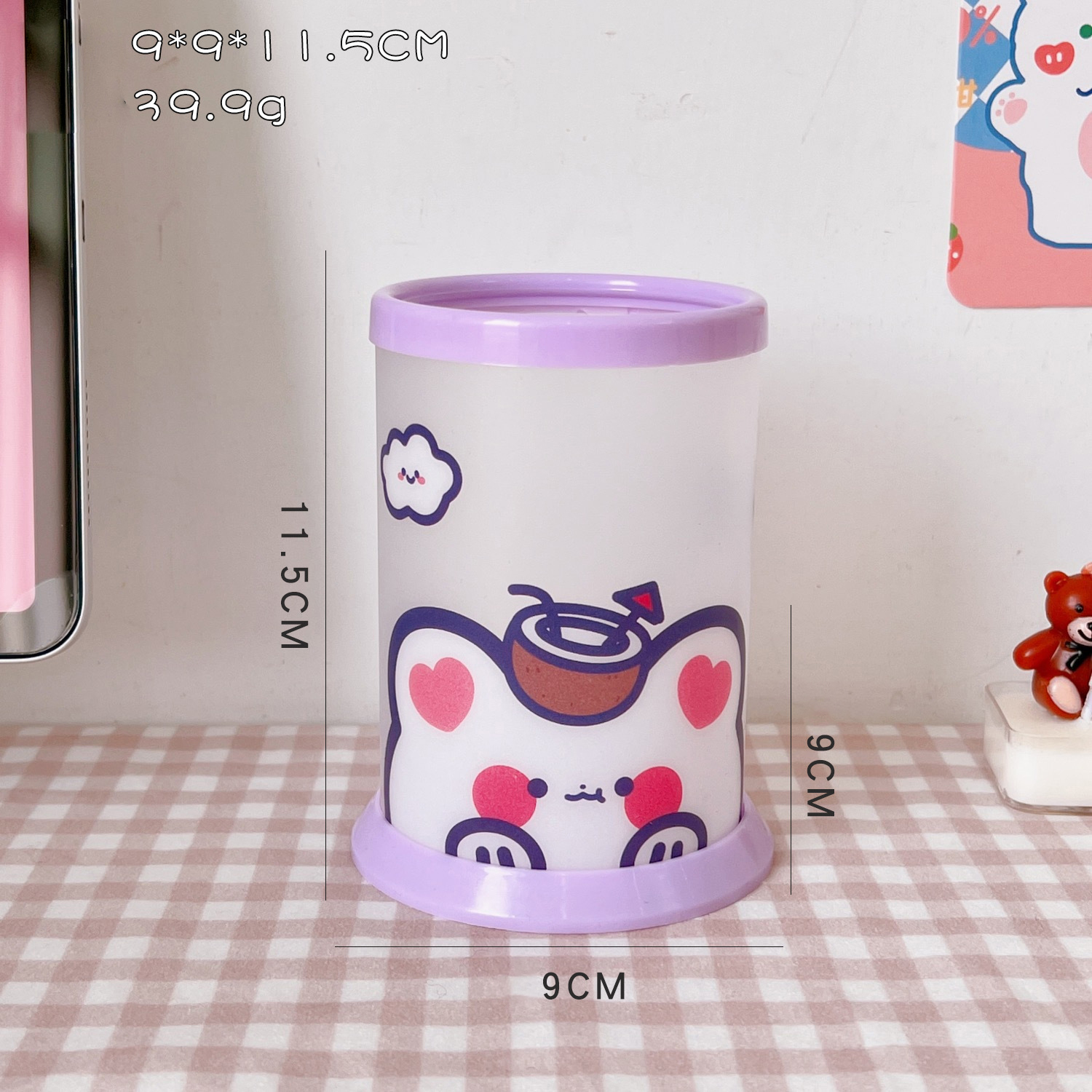 Ống Cắm Bút Tròn Hình Chibi Dễ Thương Đựng Bút, Mỹ Phẩm Cọ Trang Điểm Đồ Dùng Học Tập Tự Lắp Ghép Dễ Thương