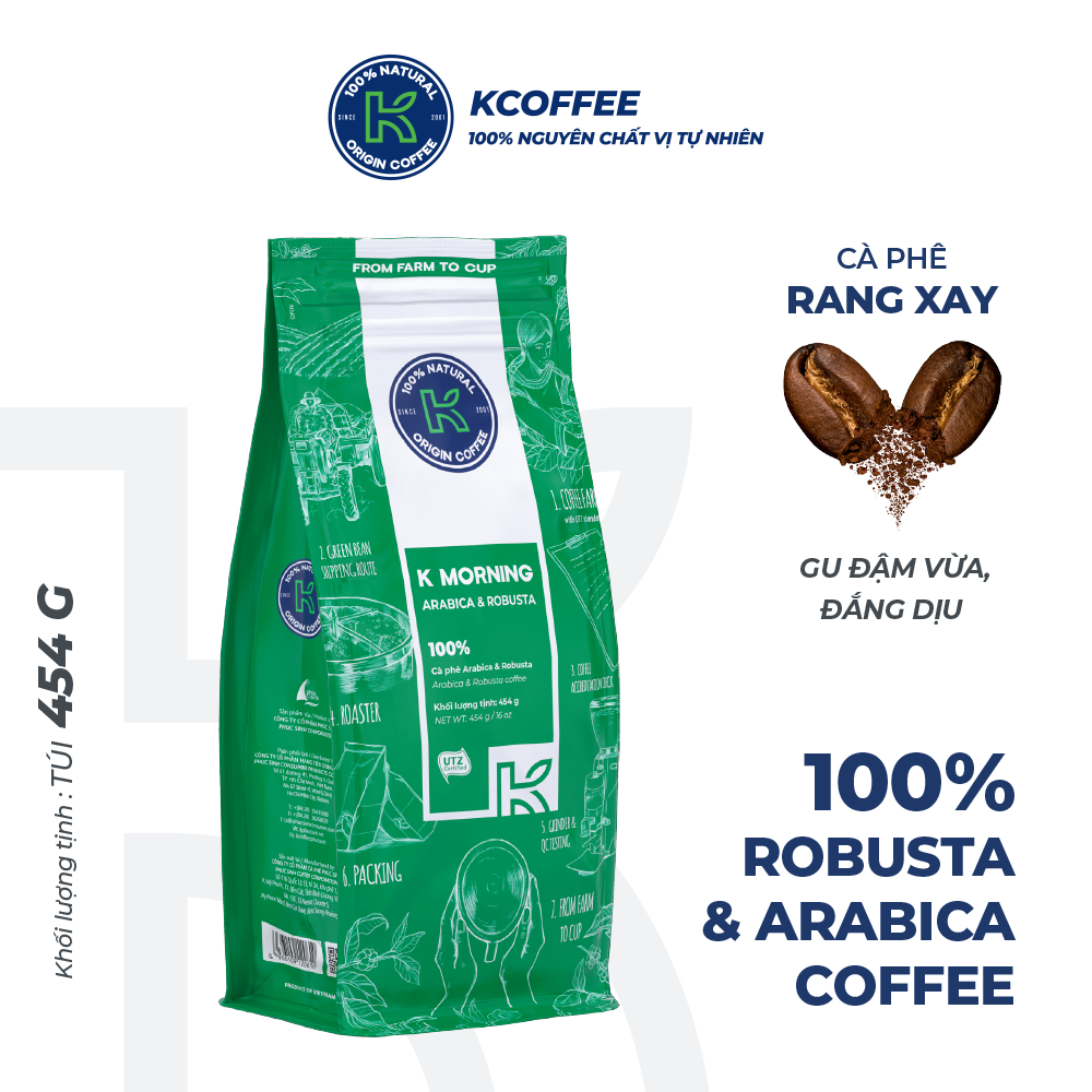Combo 2 hộp cà phê rang xay xuất khẩu K-Morning thương hiệu K-Coffee