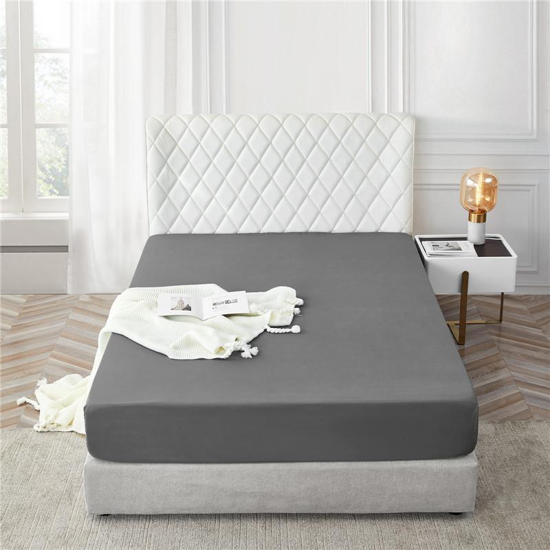 Mềm Mại Được Trang Bị Tấm Đồng Màu Bọc Nệm Thun Bám Bẩn Và Chống Mài Mòn Ga Giường Bắc Âu Drap Giường Bao Da Màu Xám