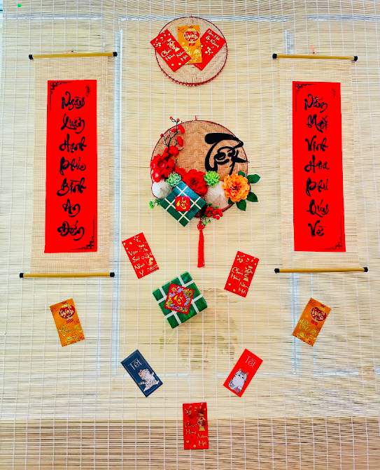 Mành tre trang trí tết - Mành tăm tre loại to - Size 150cm đến 200cm - Cây giả, hoa lụa Decor trang trí nhà cửa - 1m5 * 1m6