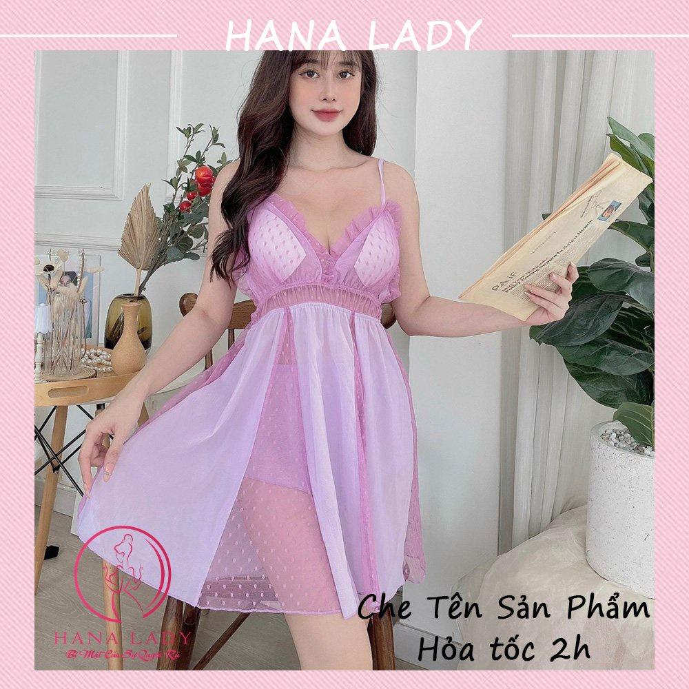 Váy ngủ sexy siêu mỏng - Đầm ngủ gợi cảm xuyên thấu voan lụa kèm quần VN481