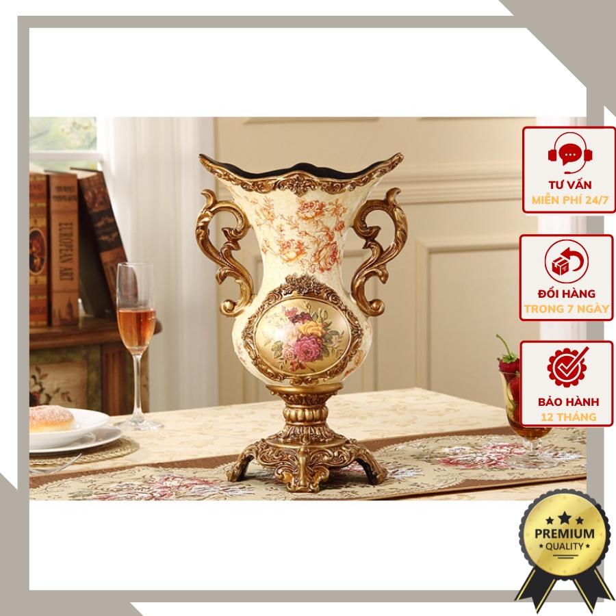 Bình hoa gam màu cam vang nổi bật điểm hoa cách điệu tinh tế mang phong cách tân cổ điển BH19.