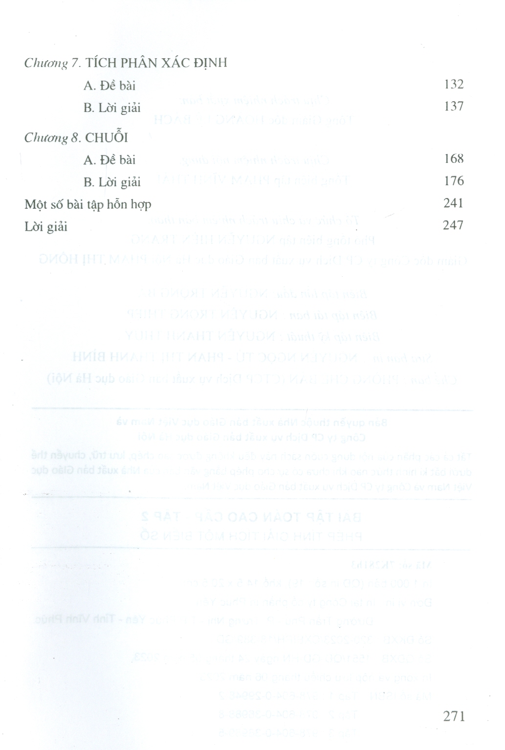Combo Toán Cao Cấp, Tập 2: Phép Tính Giải Tích Một Biến Số (Giáo trình + Bài tập) (Tái bản năm 2023)