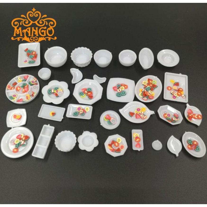 Bộ full set bát đĩa phụ kiện đồ đựng thức ăn tỉ lệ 1/12